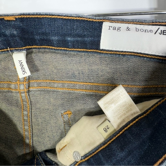 Rag & Bone Medium Wash Full Length Ankle Skinny Jeans 28” - Picture 9 of 12